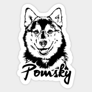 Funny Proud Pomsky dog portrait gift Sticker